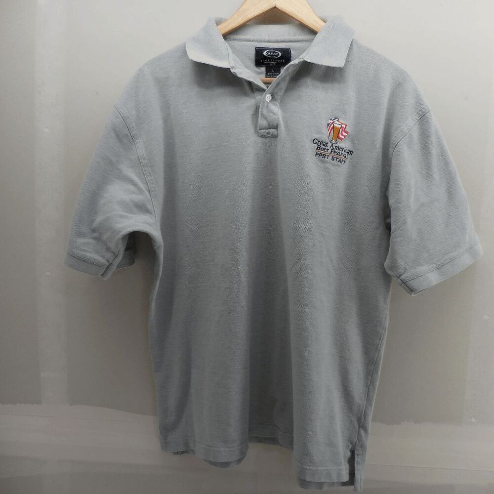 VTG Great American Beer Festival PPBT Staff Polo Ouray Size L Mens Gray Shirt‎
